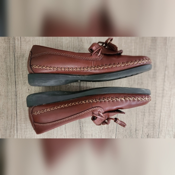 Dexter Women's Size 6M Brown Leather Comfort Loafer Shoes‎ with Tassels - Picture 7 of 9